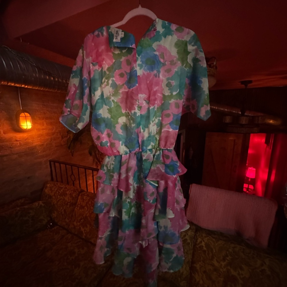Floral Multicolor Ruffle Dress - Picture 3 of 4